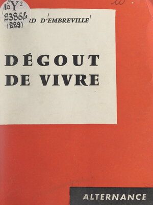 cover image of Dégoût de vivre